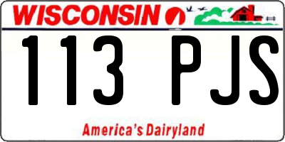 WI license plate 113PJS