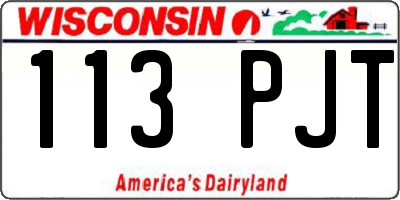 WI license plate 113PJT