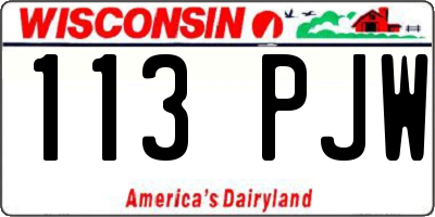 WI license plate 113PJW