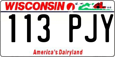 WI license plate 113PJY
