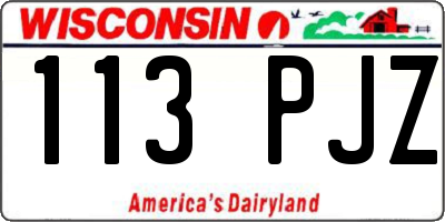 WI license plate 113PJZ