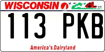 WI license plate 113PKB