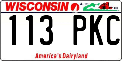 WI license plate 113PKC