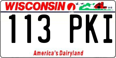 WI license plate 113PKI