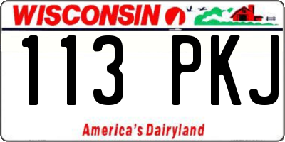 WI license plate 113PKJ