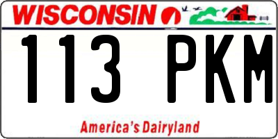 WI license plate 113PKM