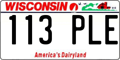 WI license plate 113PLE