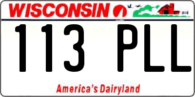 WI license plate 113PLL