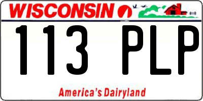 WI license plate 113PLP