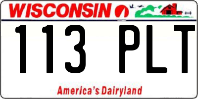 WI license plate 113PLT