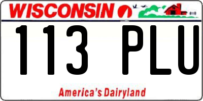 WI license plate 113PLU