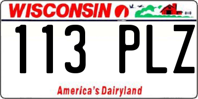 WI license plate 113PLZ