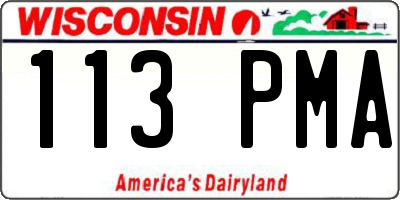 WI license plate 113PMA