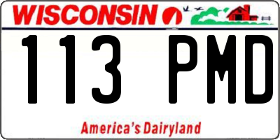 WI license plate 113PMD