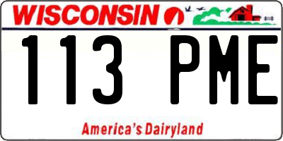 WI license plate 113PME