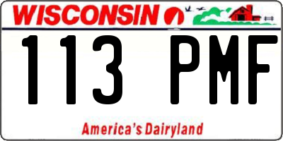 WI license plate 113PMF