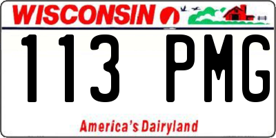 WI license plate 113PMG
