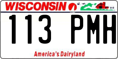 WI license plate 113PMH