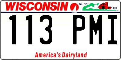 WI license plate 113PMI