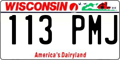 WI license plate 113PMJ