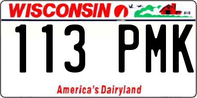 WI license plate 113PMK