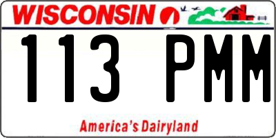 WI license plate 113PMM