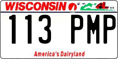 WI license plate 113PMP