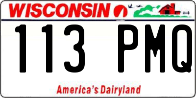 WI license plate 113PMQ