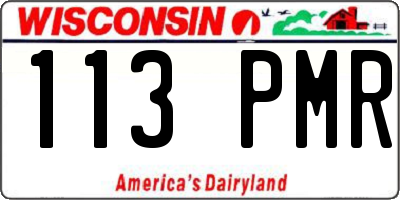WI license plate 113PMR