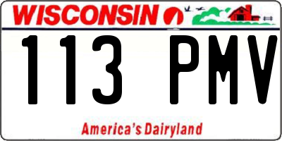 WI license plate 113PMV