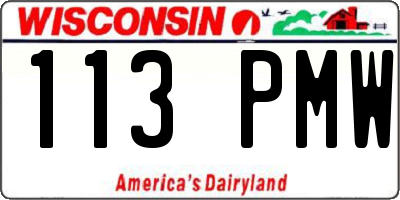 WI license plate 113PMW