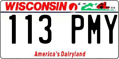 WI license plate 113PMY