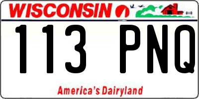 WI license plate 113PNQ