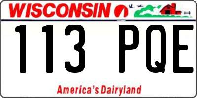 WI license plate 113PQE