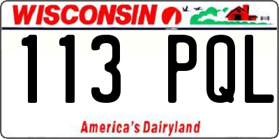 WI license plate 113PQL