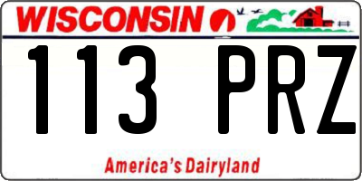 WI license plate 113PRZ