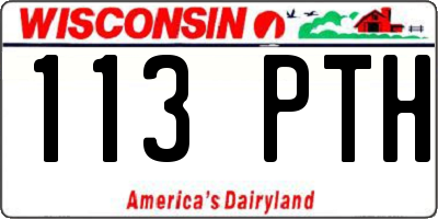 WI license plate 113PTH