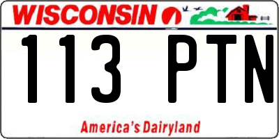 WI license plate 113PTN
