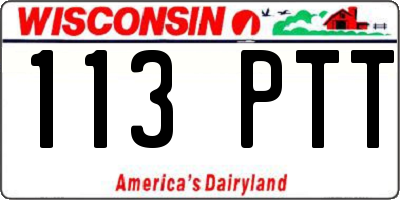 WI license plate 113PTT