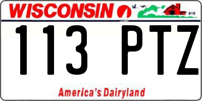 WI license plate 113PTZ