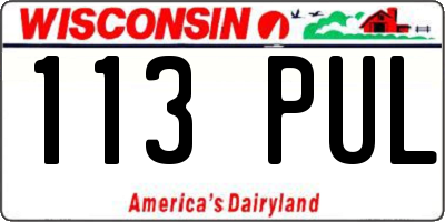 WI license plate 113PUL