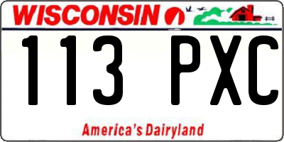WI license plate 113PXC