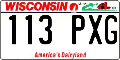 WI license plate 113PXG