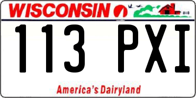 WI license plate 113PXI