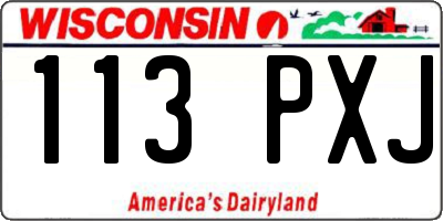 WI license plate 113PXJ