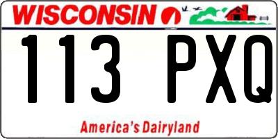 WI license plate 113PXQ