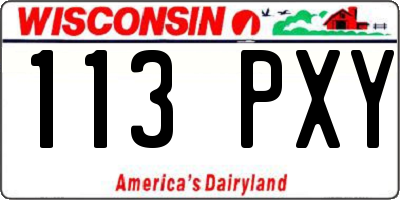 WI license plate 113PXY