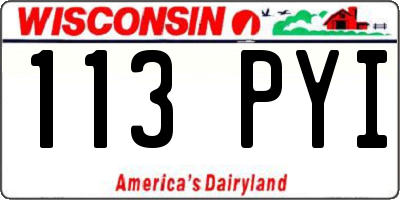 WI license plate 113PYI