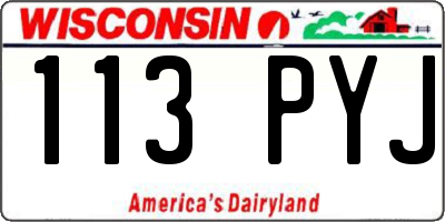 WI license plate 113PYJ