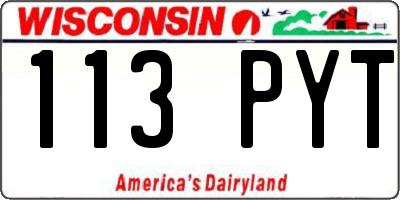 WI license plate 113PYT